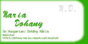 maria dohany business card